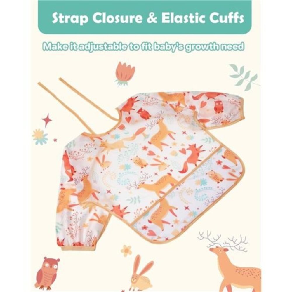Baby Bibs for‎ Boys Girls - Long Sleeve Bib, Waterproof Toddler Bibs 0-24 Months